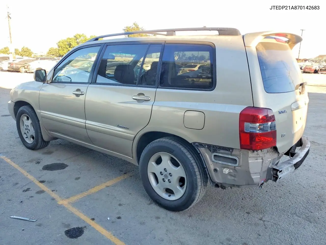 2007 TOYOTA HIGHLANDER VIN JTEDP21A870142683 — фото 2