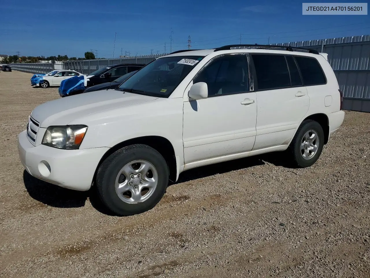 TOYOTA HIGHLANDER 2007, VIN JTEGD21A470156201