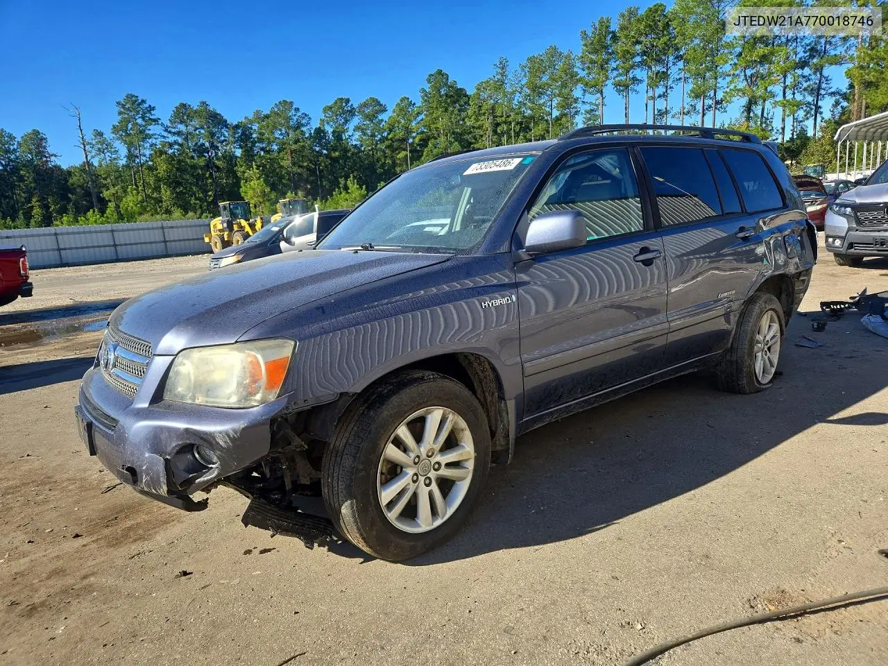 TOYOTA HIGHLANDER 2007, VIN JTEDW21A770018746