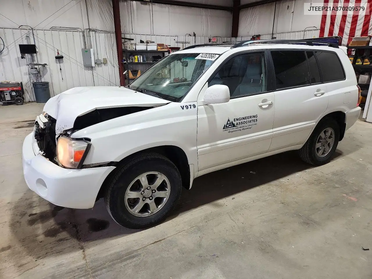TOYOTA HIGHLANDER 2007, VIN JTEEP21A370209579
