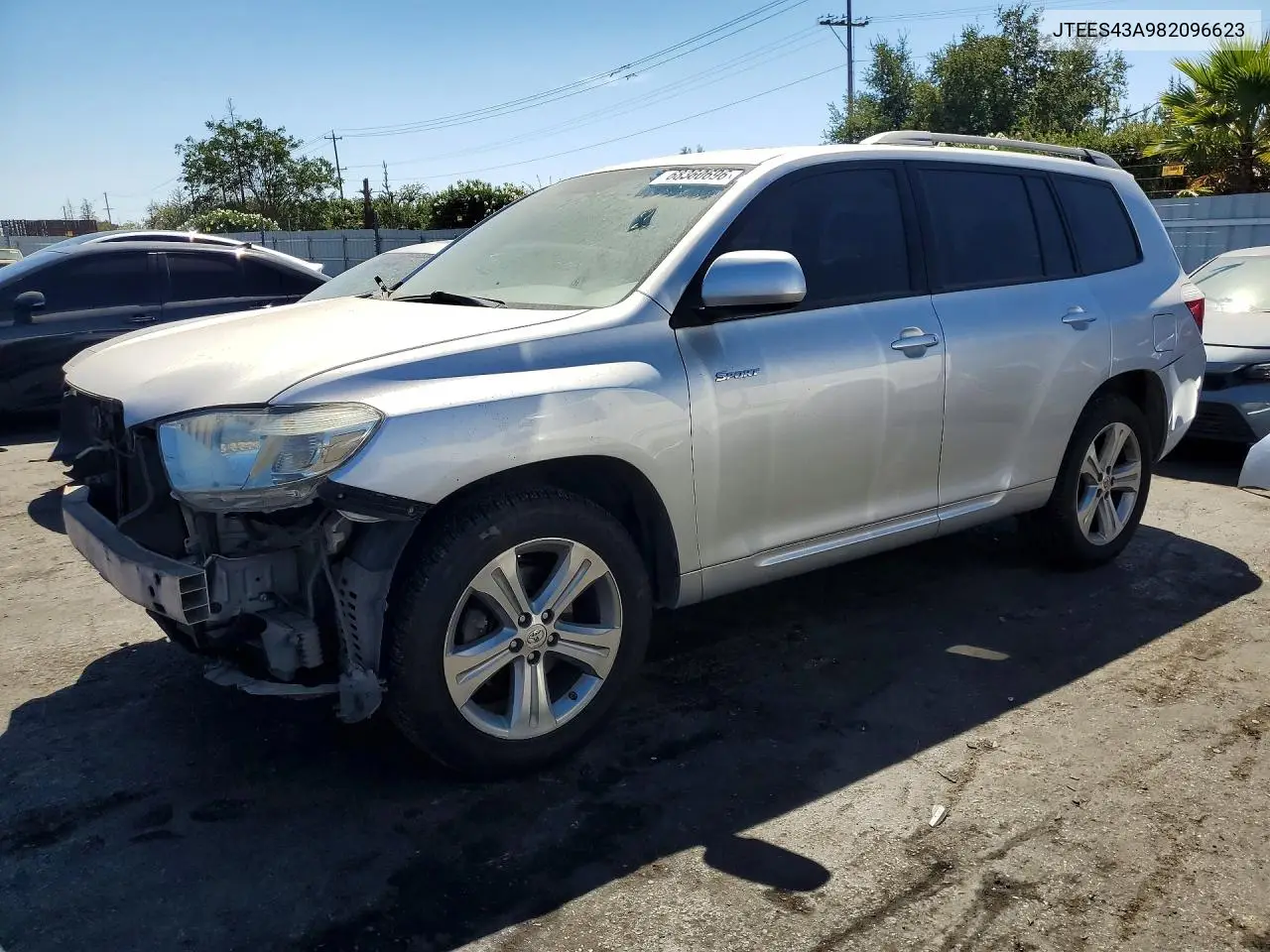 TOYOTA HIGHLANDER 2008, VIN JTEES43A982096623