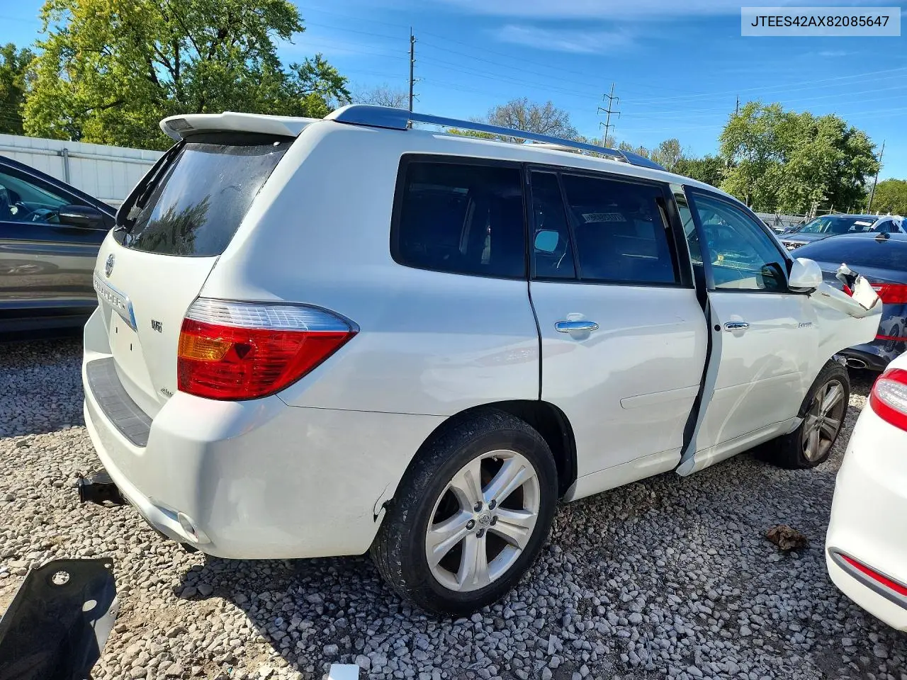 2008 TOYOTA HIGHLANDER VIN JTEES42AX82085647 — фото 3