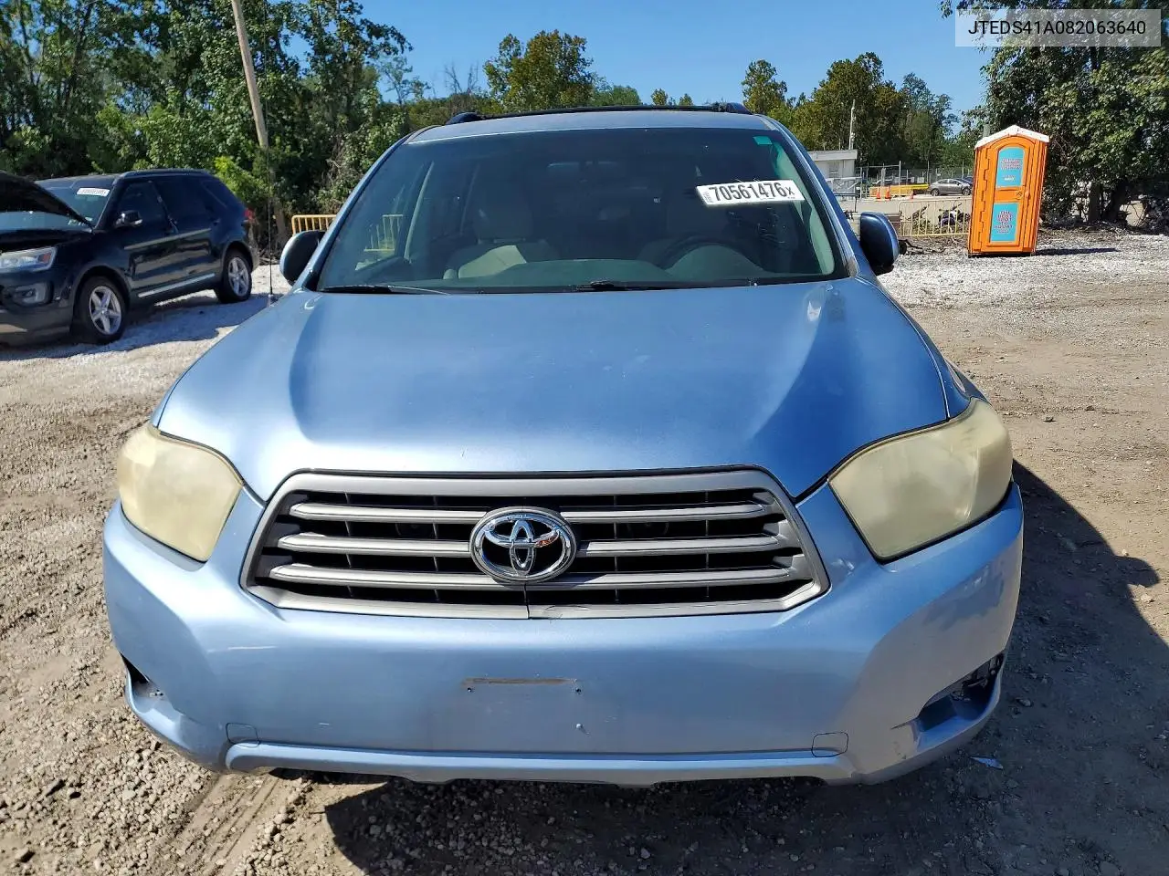 2008 TOYOTA HIGHLANDER VIN JTEDS41A082063640 — фото 5