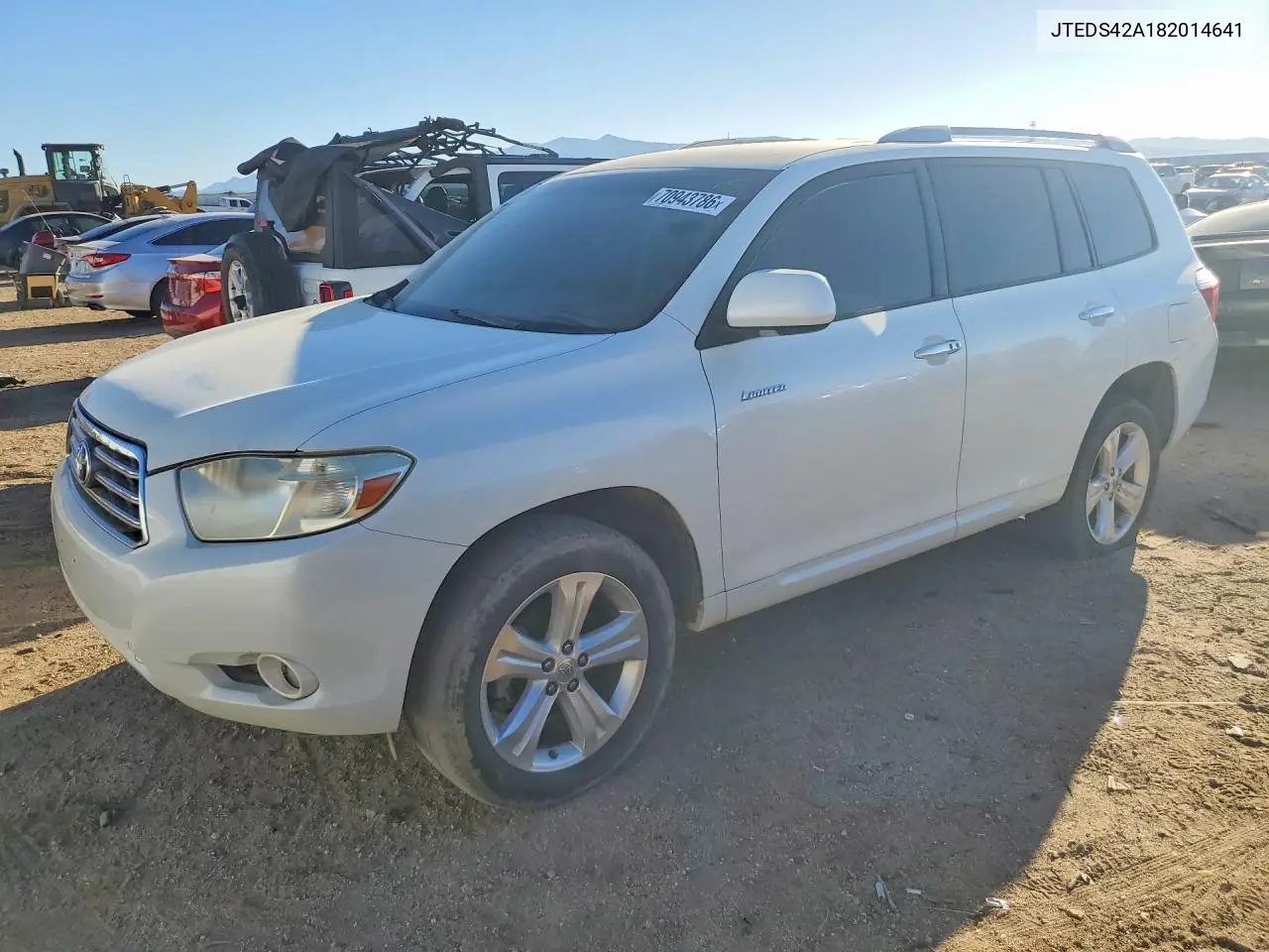 TOYOTA HIGHLANDER 2008, VIN JTEDS42A182014641