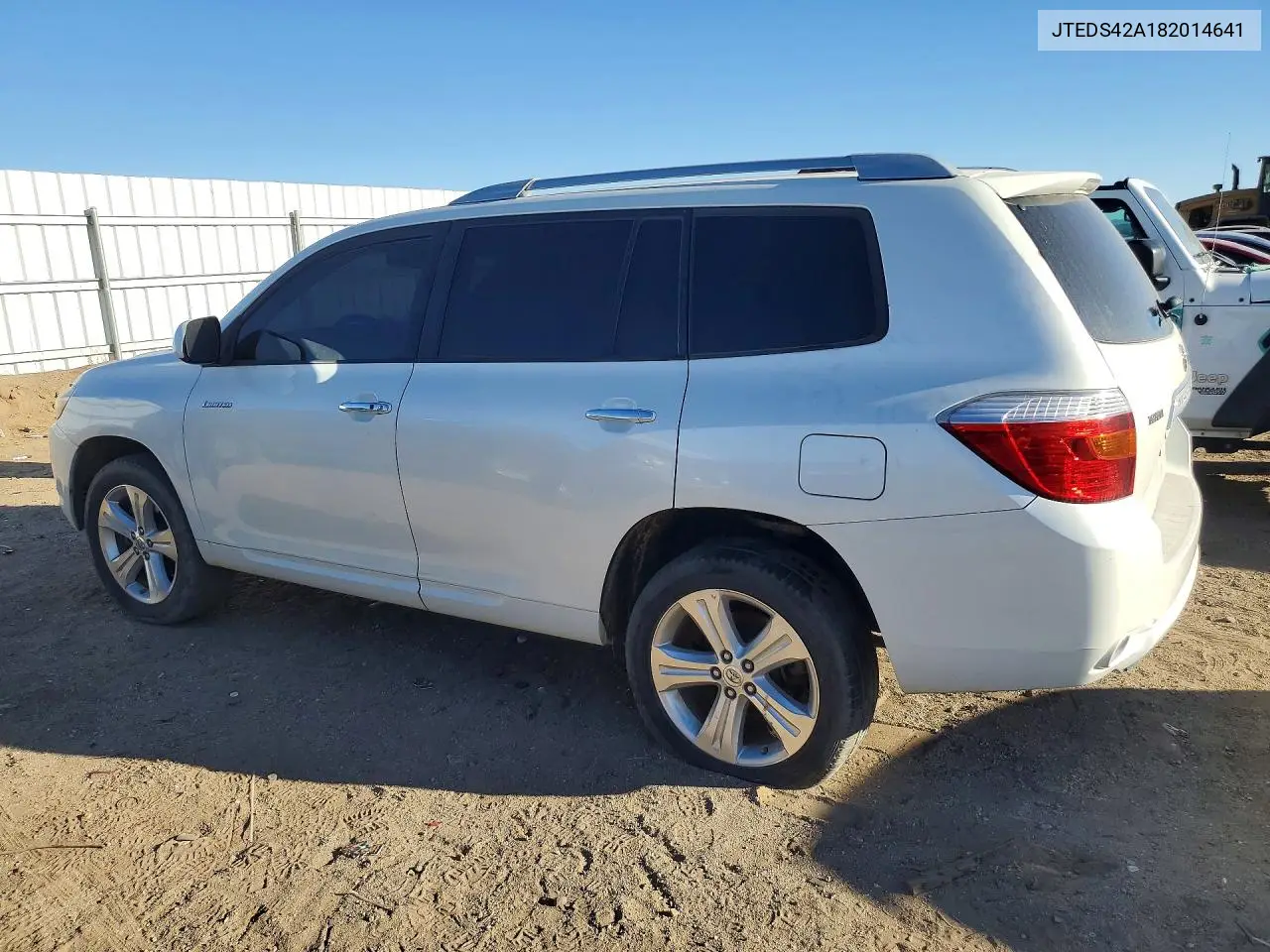2008 TOYOTA HIGHLANDER VIN JTEDS42A182014641 — фото 2