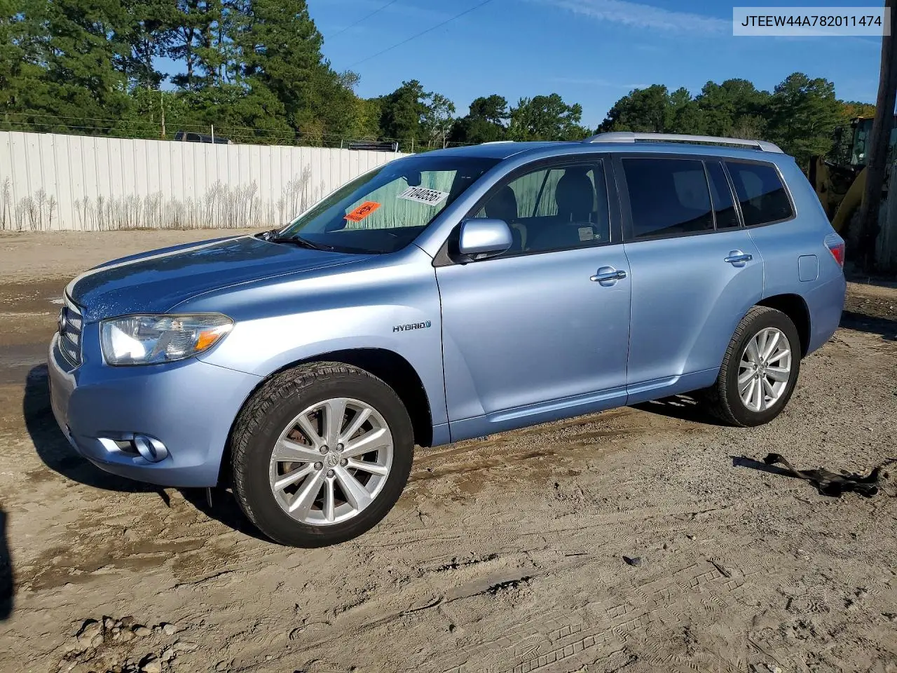 TOYOTA HIGHLANDER 2008, VIN JTEEW44A782011474
