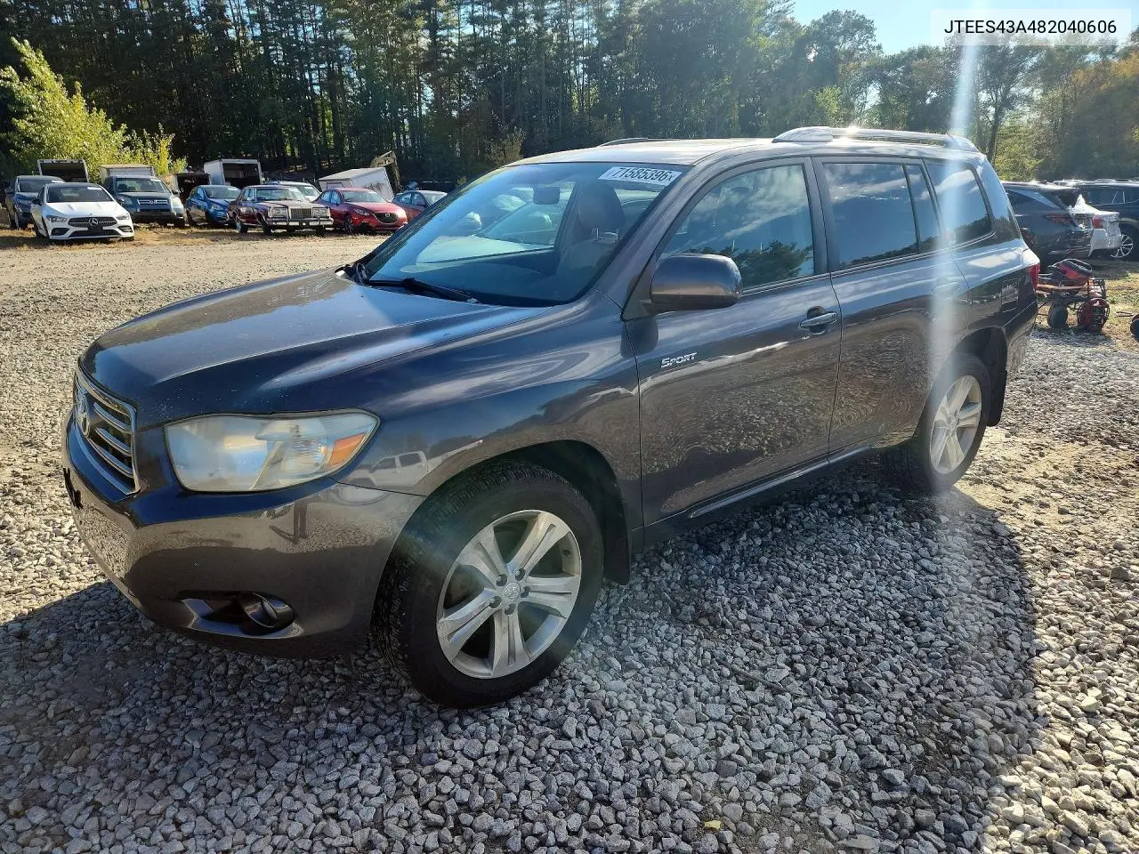 TOYOTA HIGHLANDER 2008, VIN JTEES43A482040606