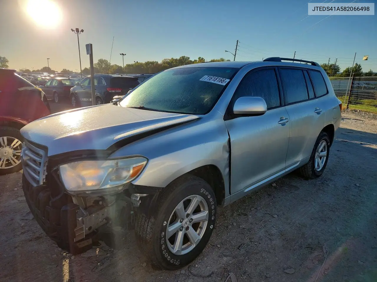 TOYOTA HIGHLANDER 2008, VIN JTEDS41A582066498