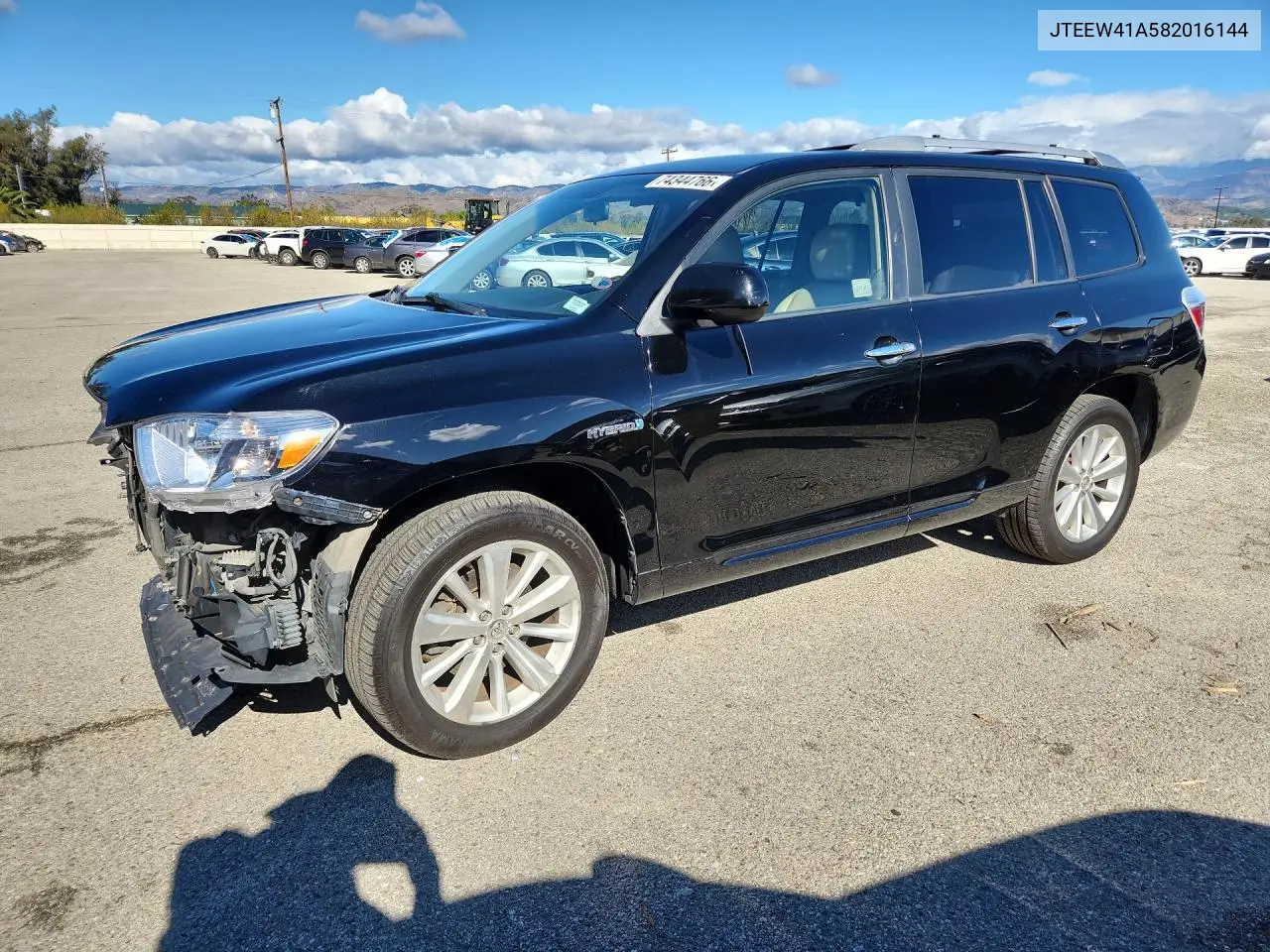 TOYOTA HIGHLANDER 2008, VIN JTEEW41A582016144