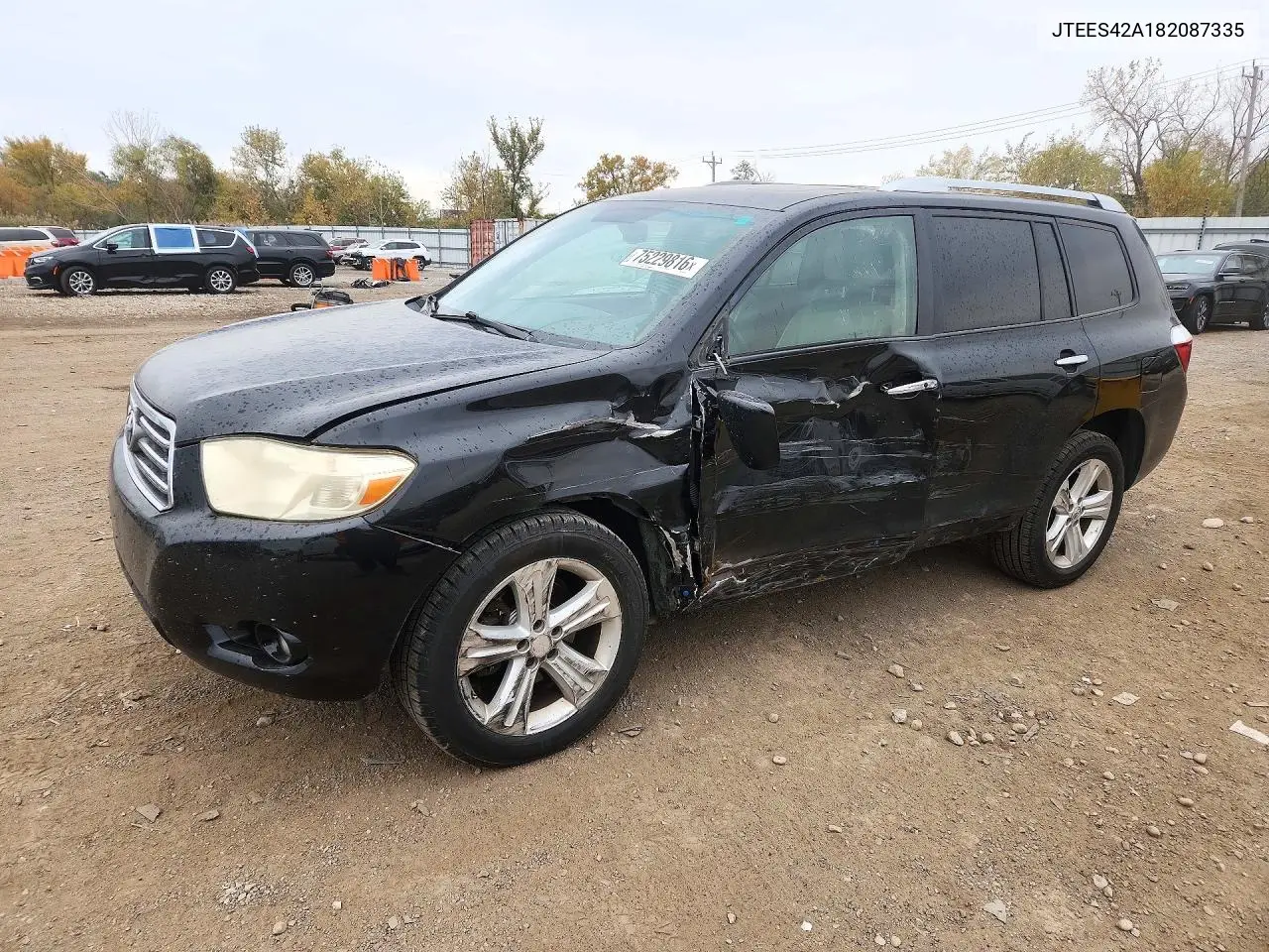 TOYOTA HIGHLANDER 2008, VIN JTEES42A182087335