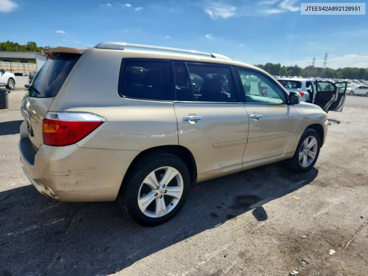2009 TOYOTA HIGHLANDER VIN JTEES42A892128951 — фото 3