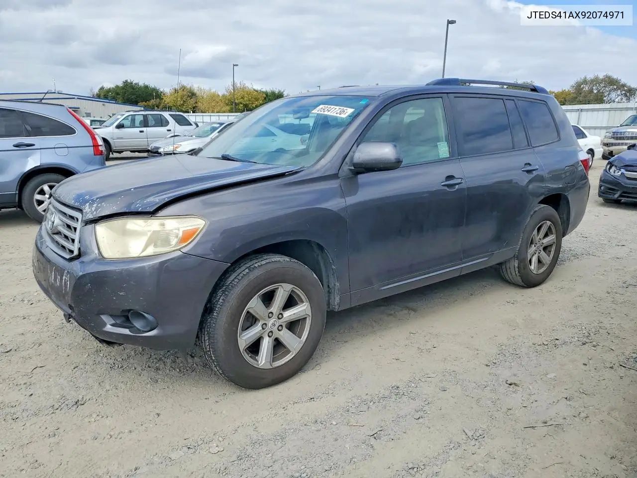 TOYOTA HIGHLANDER 2009, VIN JTEDS41AX92074971