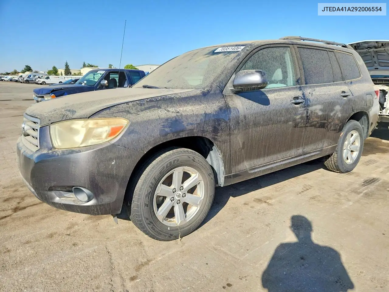 TOYOTA HIGHLANDER 2009, VIN JTEDA41A292006554