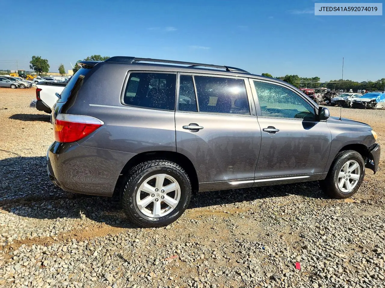 2009 TOYOTA HIGHLANDER VIN JTEDS41A592074019 — фото 3