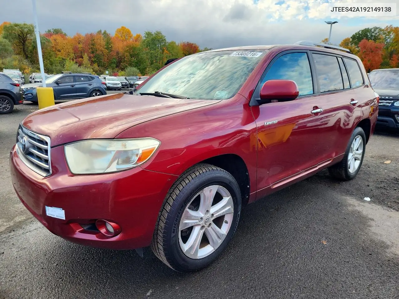 TOYOTA HIGHLANDER 2009, VIN JTEES42A192149138