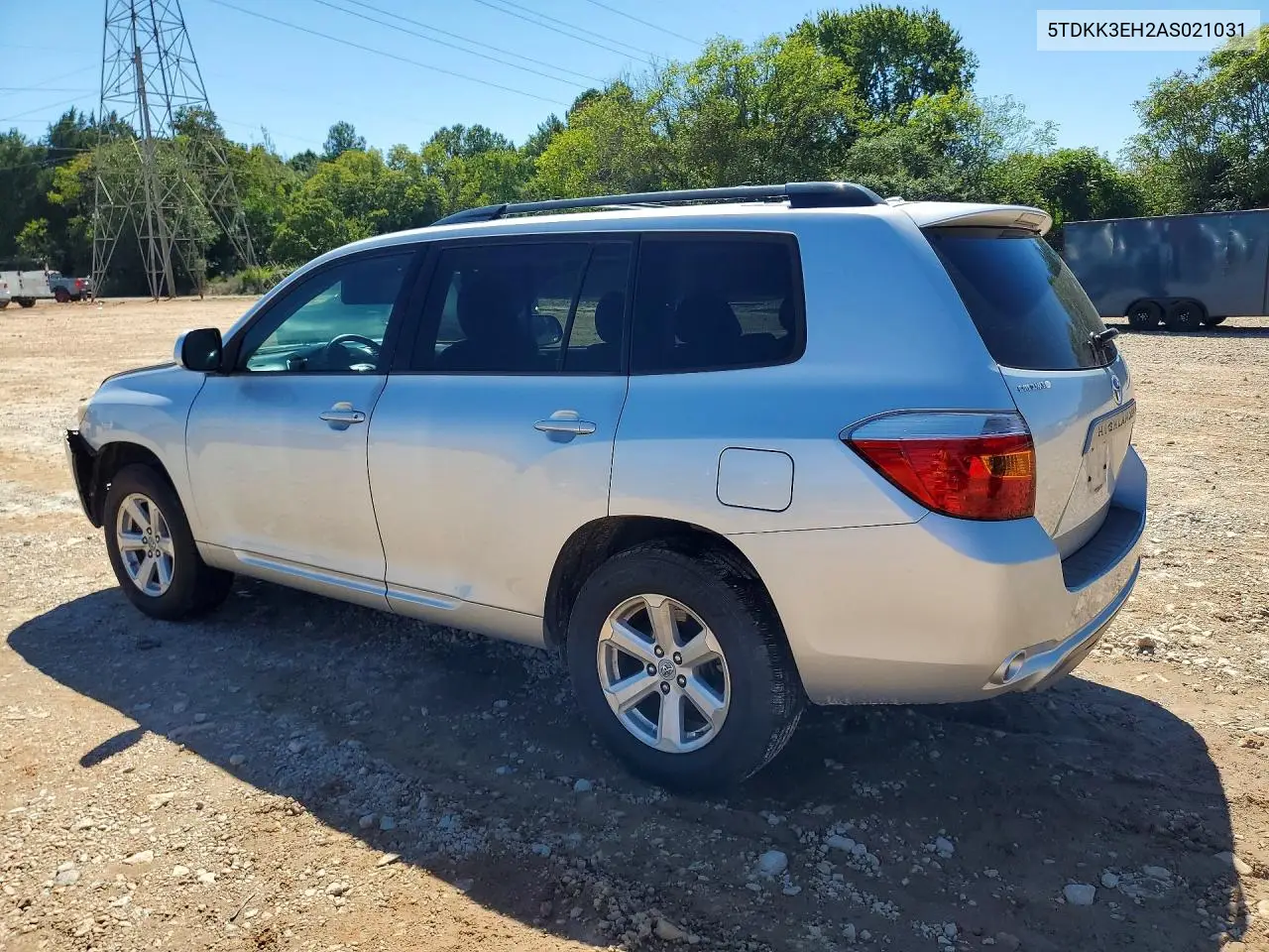 2010 TOYOTA HIGHLANDER VIN 5TDKK3EH2AS021031 — фото 2