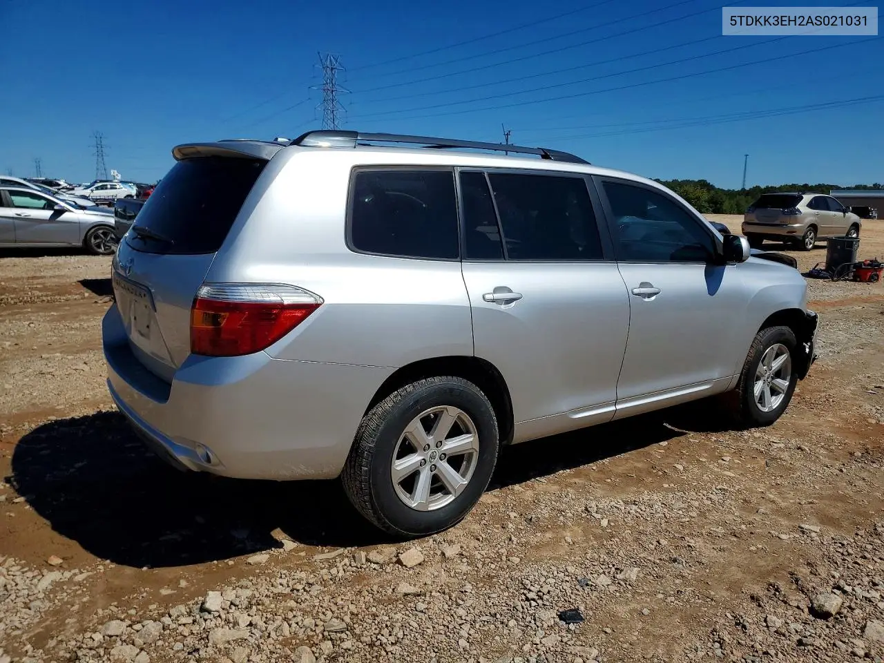 2010 TOYOTA HIGHLANDER VIN 5TDKK3EH2AS021031 — фото 3