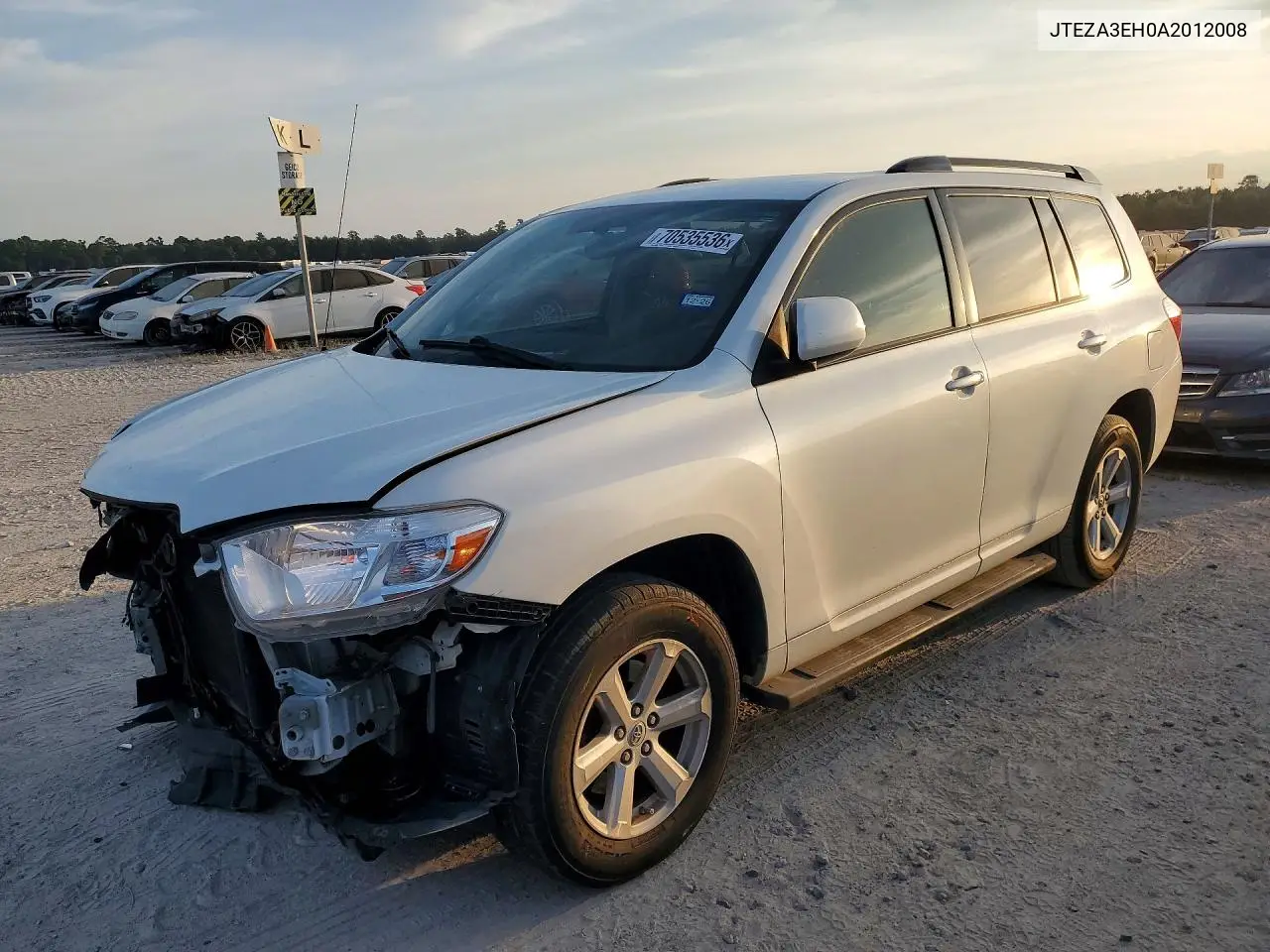 TOYOTA HIGHLANDER 2010, VIN JTEZA3EH0A2012008