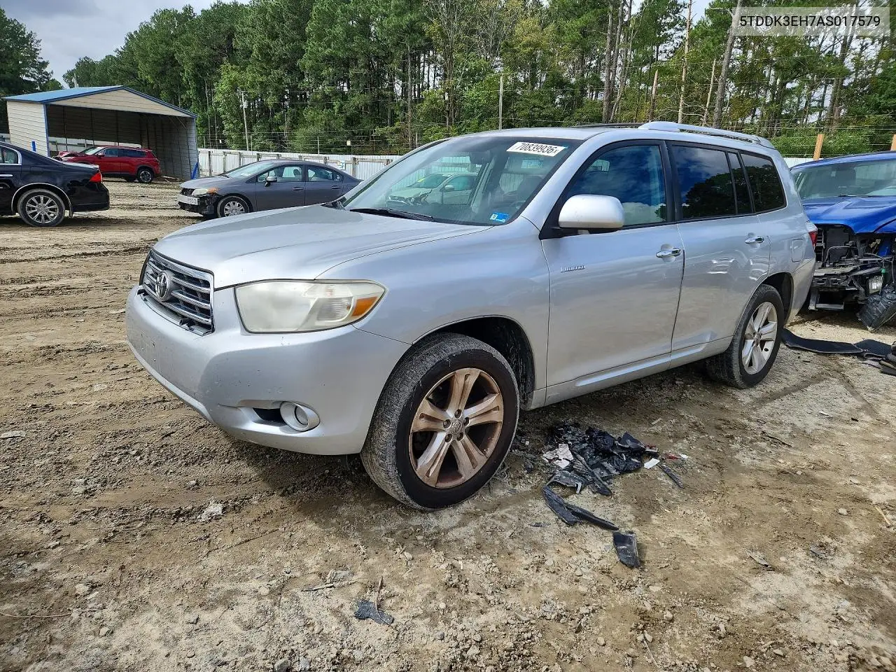 TOYOTA HIGHLANDER 2010, VIN 5TDDK3EH7AS017579
