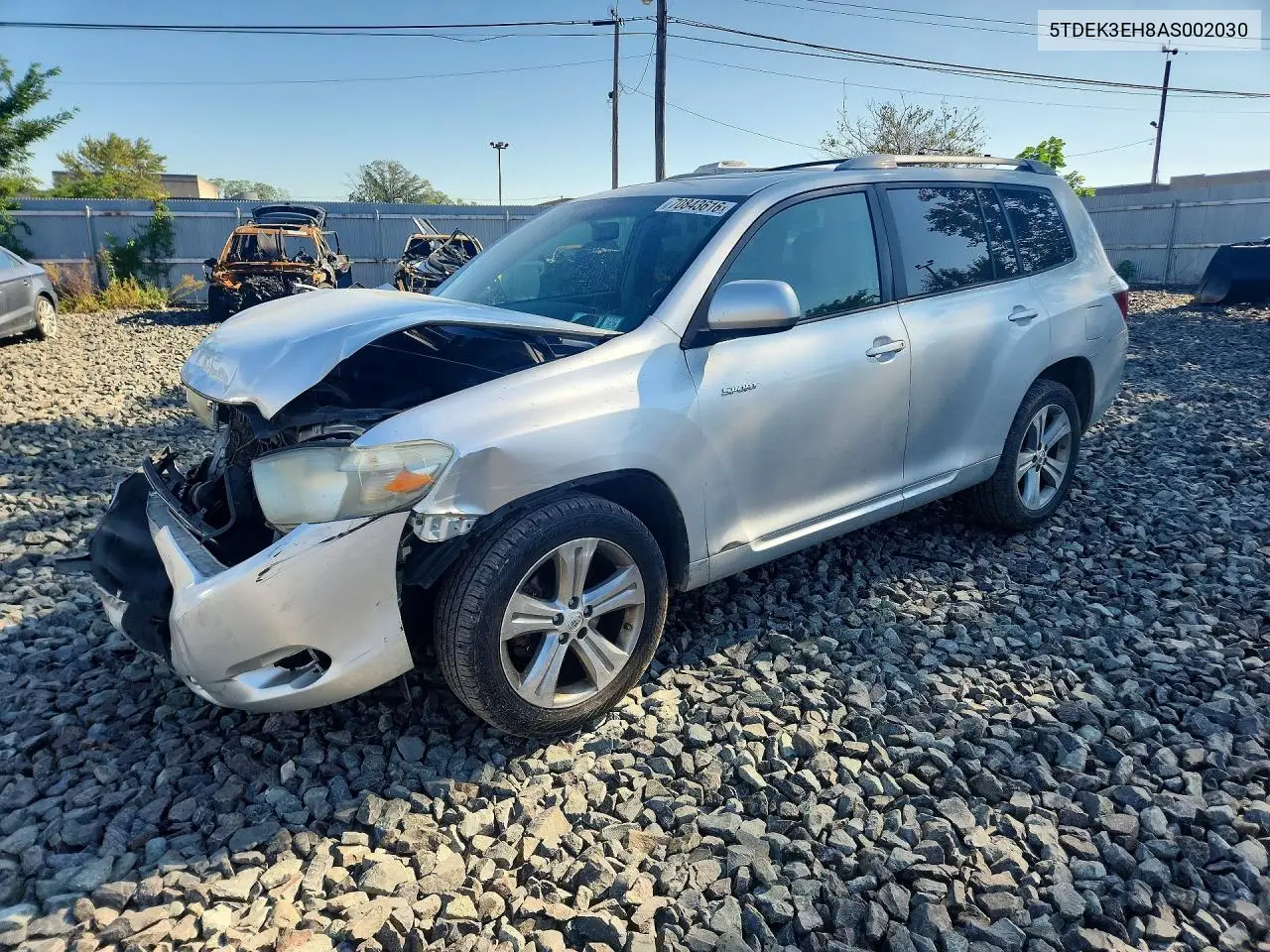 TOYOTA HIGHLANDER 2010, VIN 5TDEK3EH8AS002030