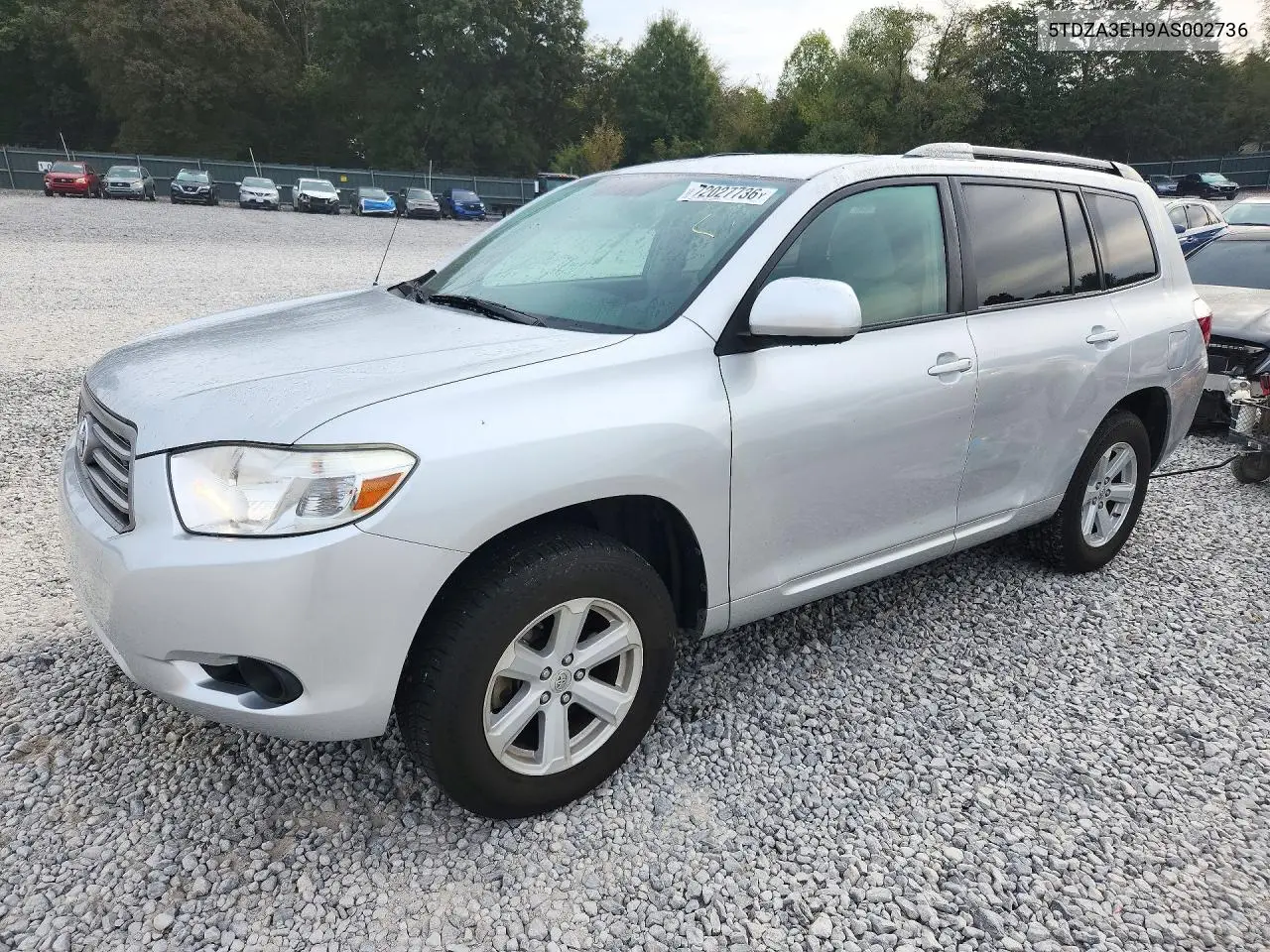 TOYOTA HIGHLANDER 2010, VIN 5TDZA3EH9AS002736