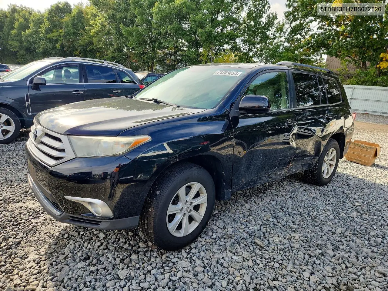 TOYOTA HIGHLANDER 2011, VIN 5TDBK3EH7BS072820
