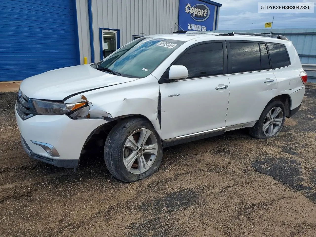 TOYOTA HIGHLANDER 2011, VIN 5TDYK3EH8BS042820