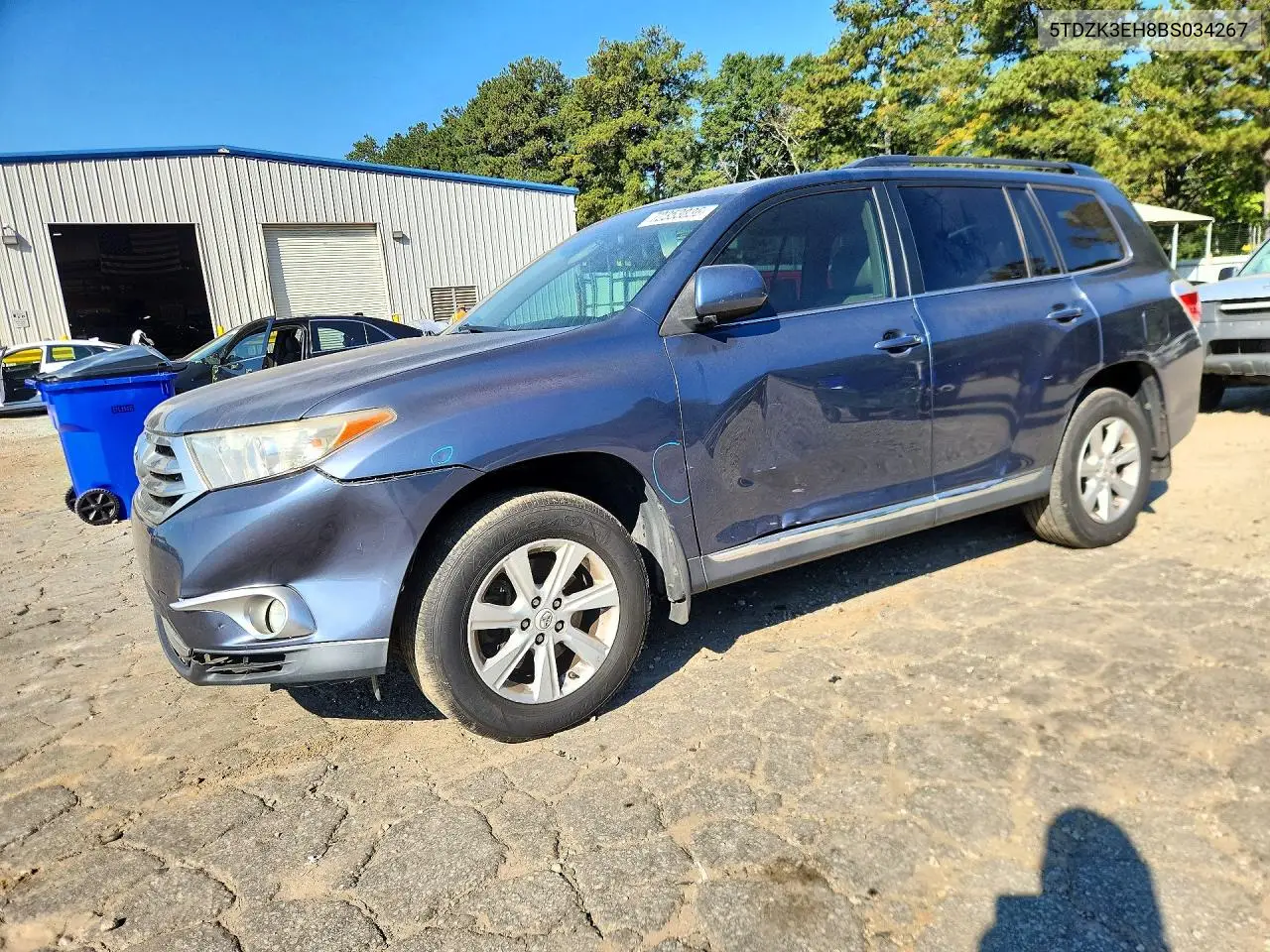 TOYOTA HIGHLANDER 2011, VIN 5TDZK3EH8BS034267