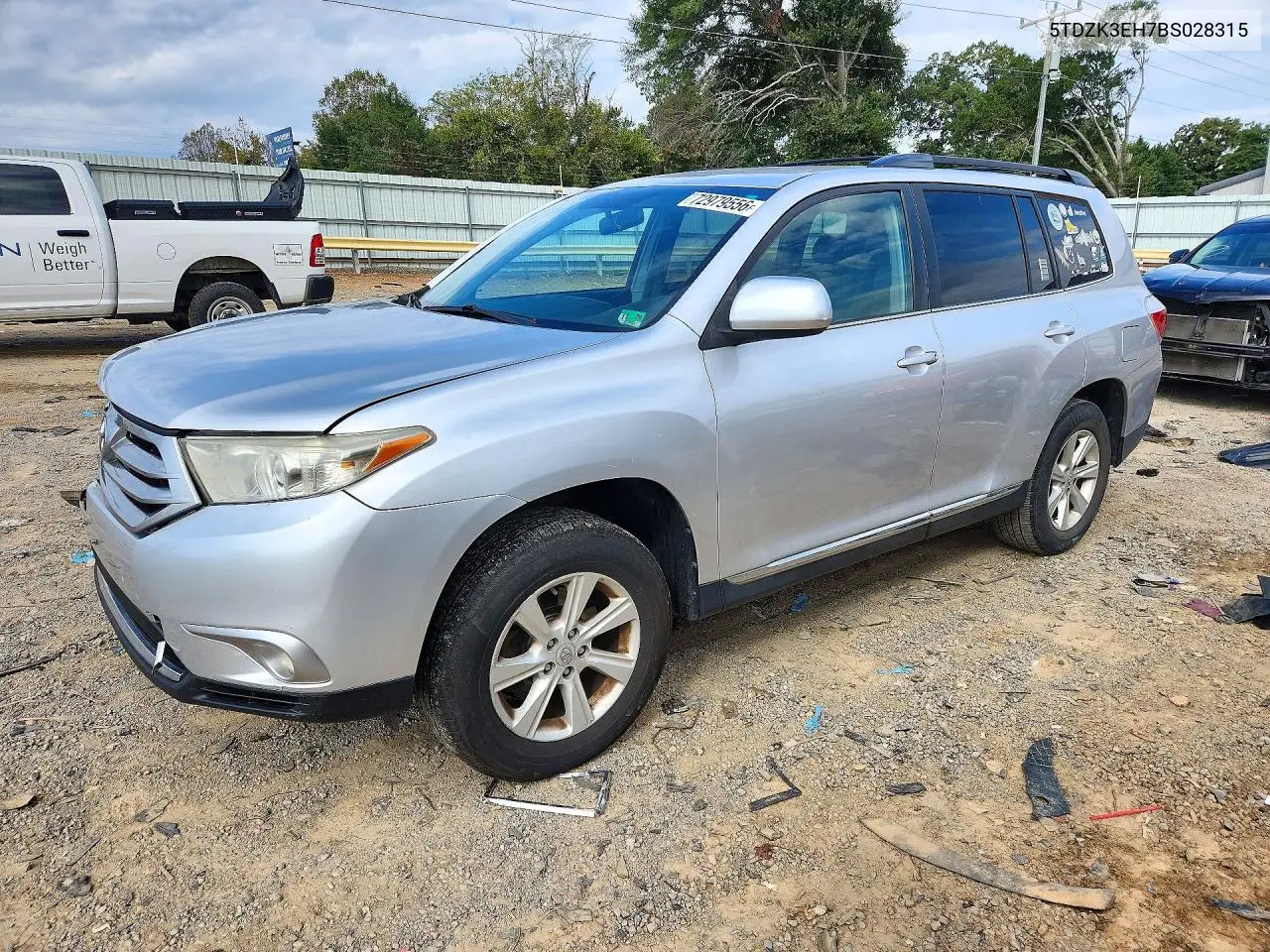 TOYOTA HIGHLANDER 2011, VIN 5TDZK3EH7BS028315