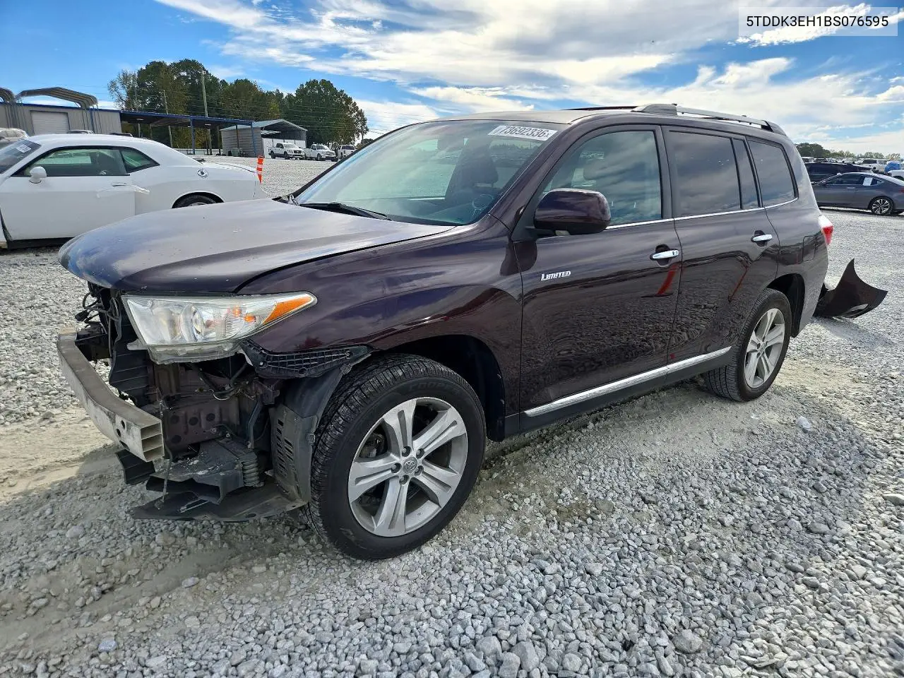 TOYOTA HIGHLANDER 2011, VIN 5TDDK3EH1BS076595