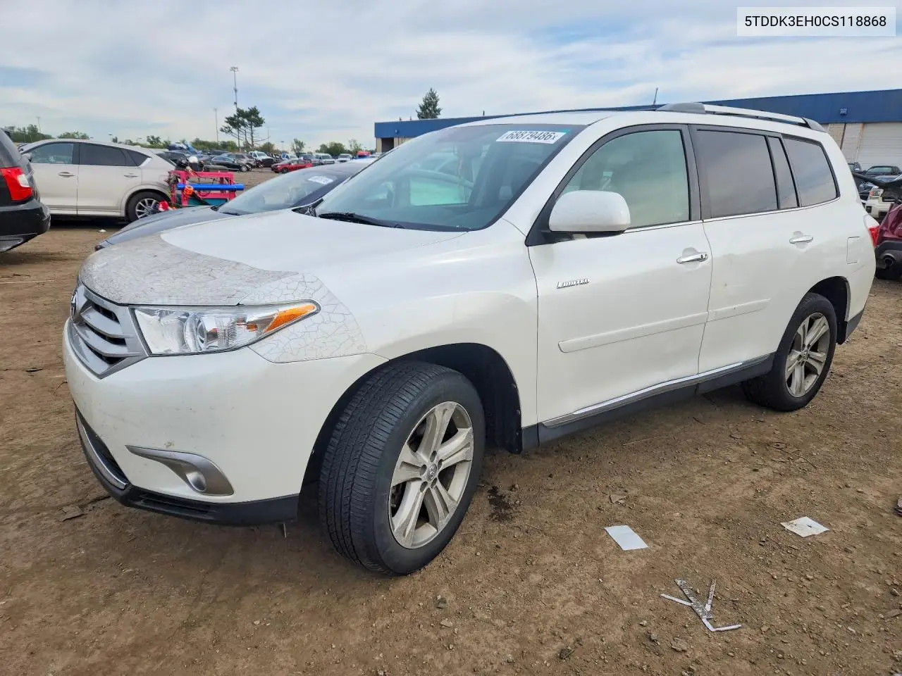TOYOTA HIGHLANDER 2012, VIN 5TDDK3EH0CS118868