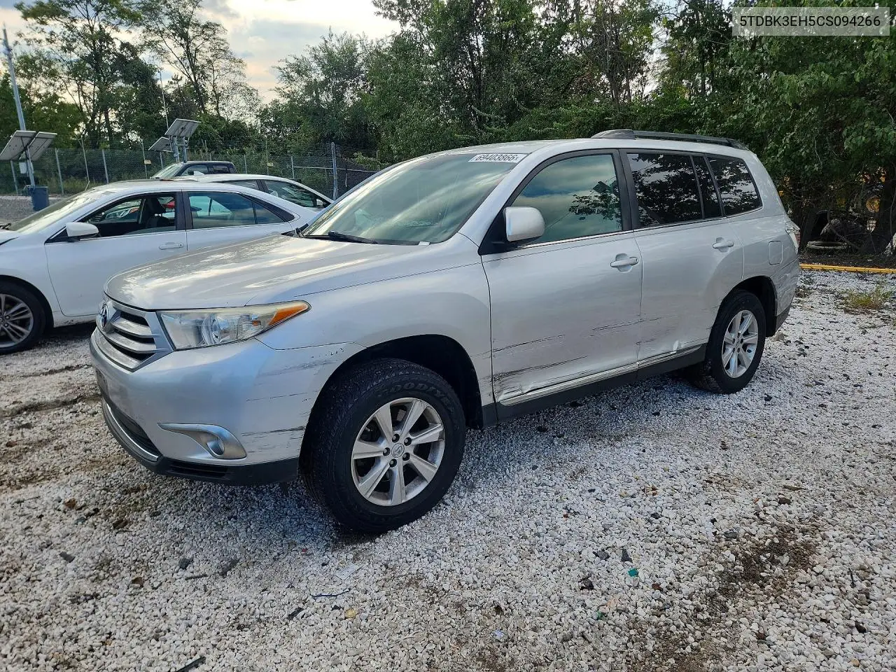 TOYOTA HIGHLANDER 2012, VIN 5TDBK3EH5CS094266