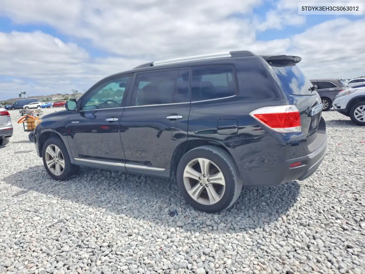 2012 TOYOTA HIGHLANDER VIN 5TDYK3EH3CS063012 — фото 2