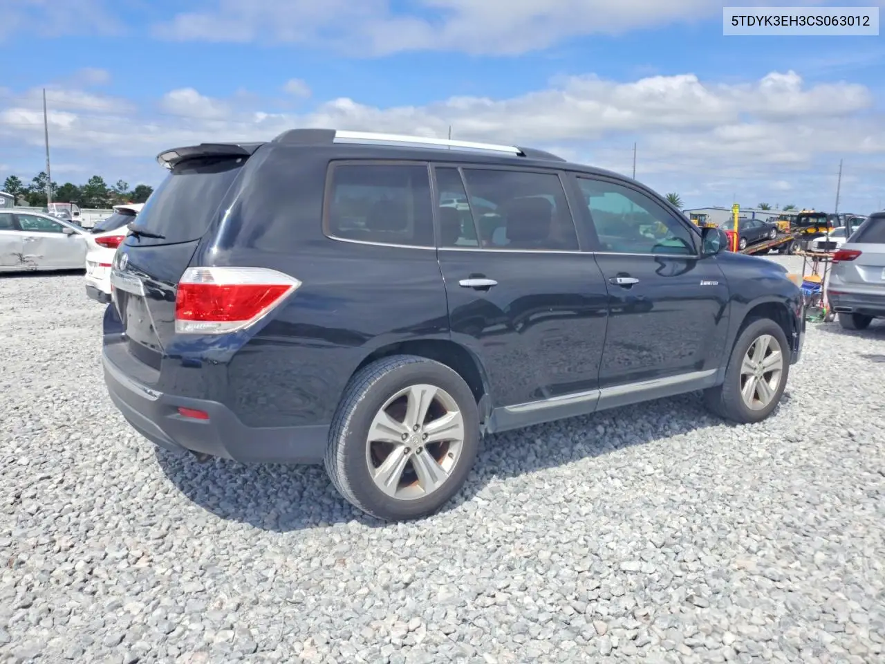 2012 TOYOTA HIGHLANDER VIN 5TDYK3EH3CS063012 — фото 3