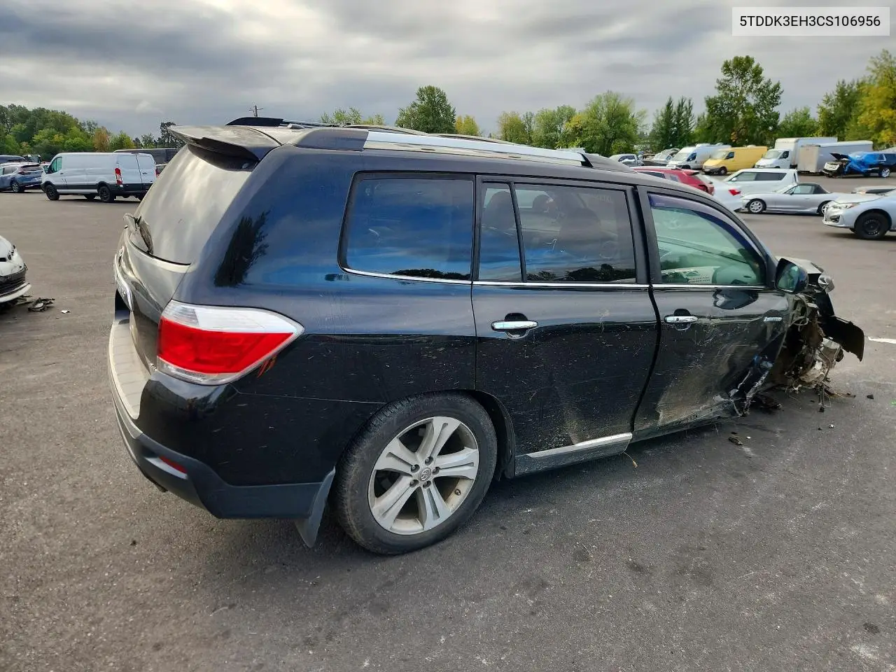 2012 TOYOTA HIGHLANDER VIN 5TDDK3EH3CS106956 — фото 3