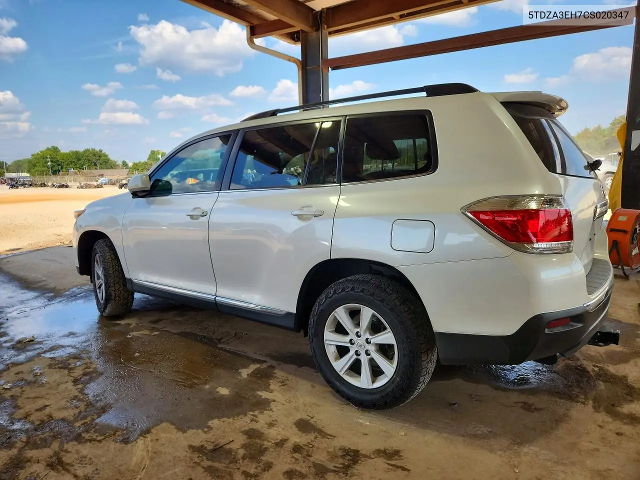 2012 TOYOTA HIGHLANDER VIN 5TDZA3EH7CS020347 — фото 2
