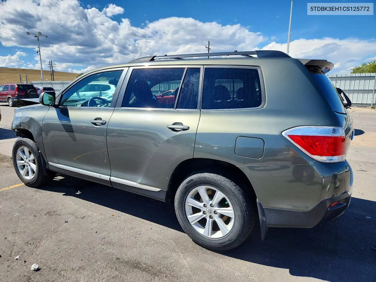 2012 TOYOTA HIGHLANDER VIN 5TDBK3EH1CS125772 — фото 2
