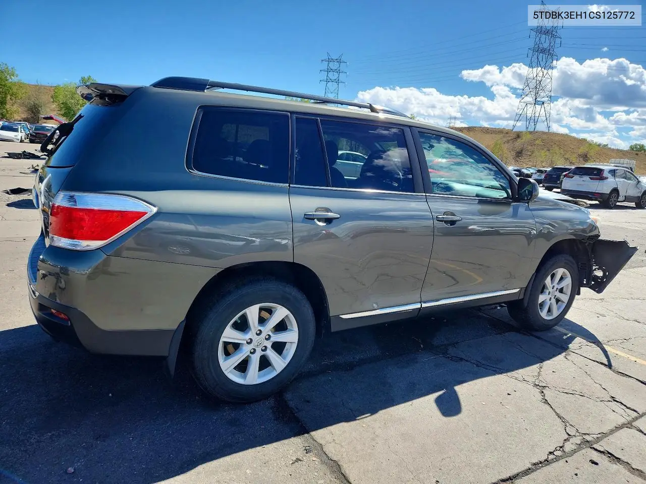 2012 TOYOTA HIGHLANDER VIN 5TDBK3EH1CS125772 — фото 3