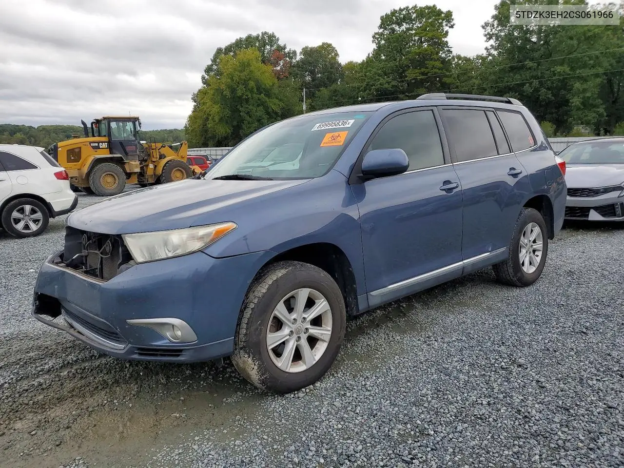 TOYOTA HIGHLANDER 2012, VIN 5TDZK3EH2CS061966