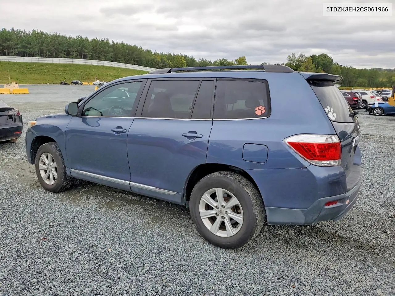 2012 TOYOTA HIGHLANDER VIN 5TDZK3EH2CS061966 — фото 2