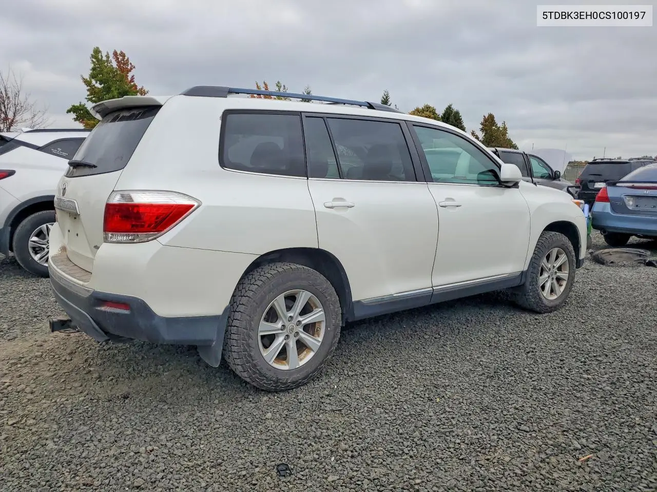 2012 TOYOTA HIGHLANDER VIN 5TDBK3EH0CS100197 — фото 3