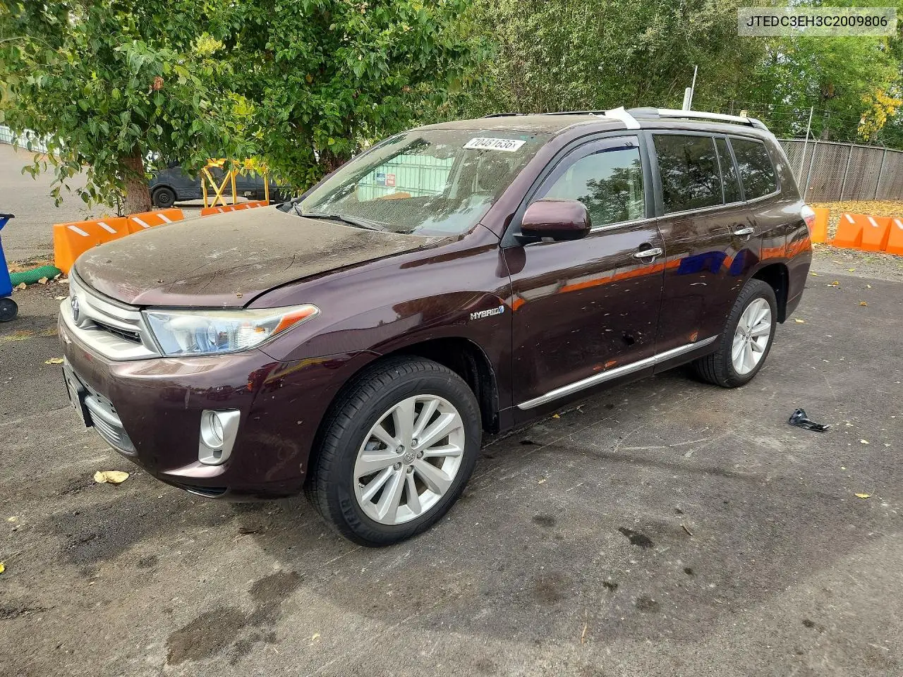 TOYOTA HIGHLANDER 2012, VIN JTEDC3EH3C2009806