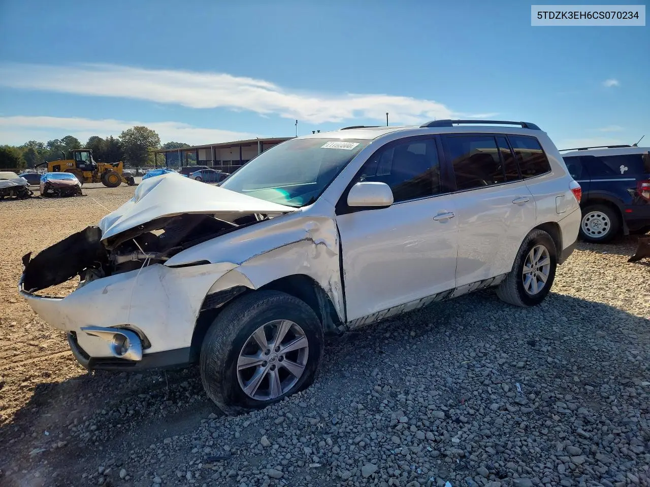 TOYOTA HIGHLANDER 2012, VIN 5TDZK3EH6CS070234