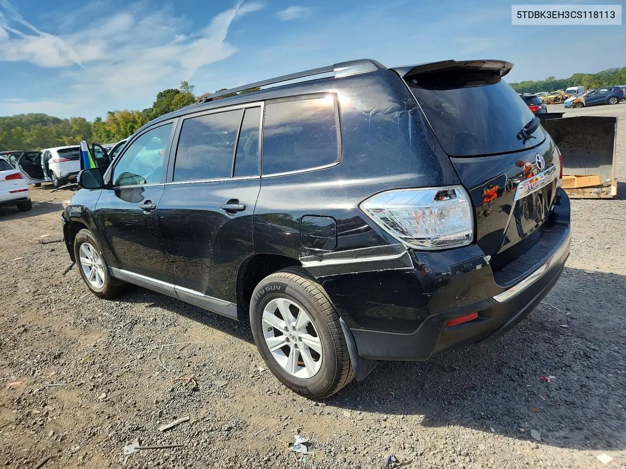 2012 TOYOTA HIGHLANDER VIN 5TDBK3EH3CS118113 — фото 2