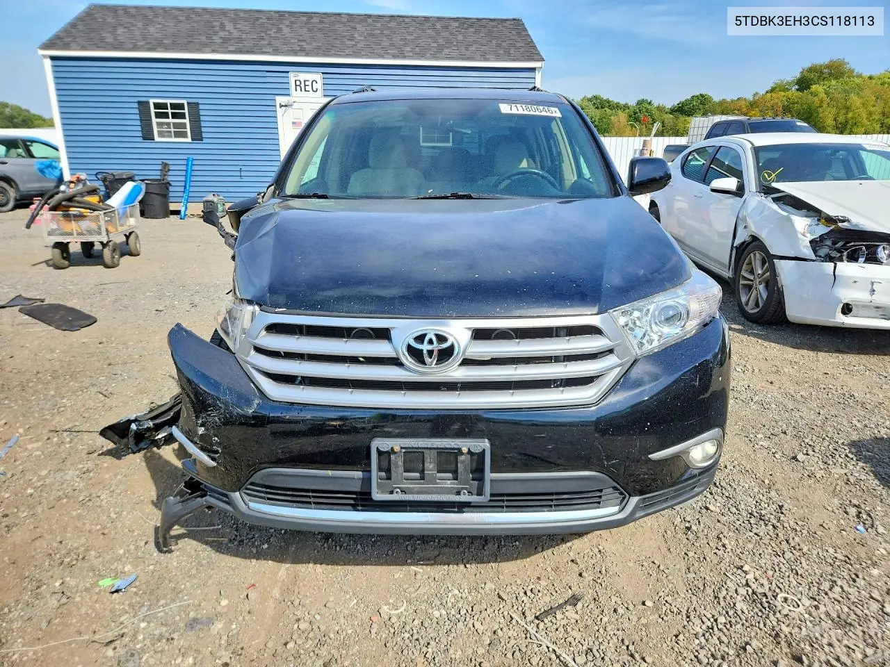 2012 TOYOTA HIGHLANDER VIN 5TDBK3EH3CS118113 — фото 5