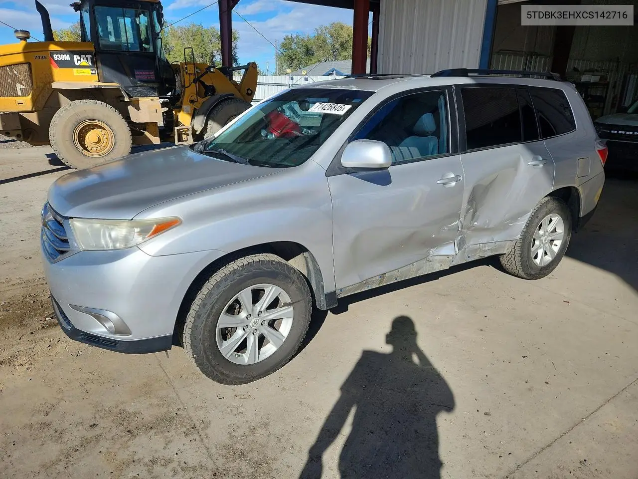 TOYOTA HIGHLANDER 2012, VIN 5TDBK3EHXCS142716