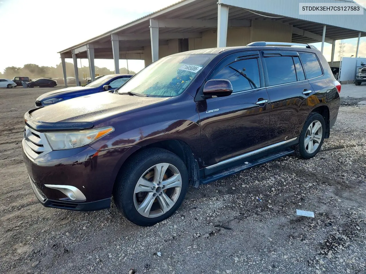 TOYOTA HIGHLANDER 2012, VIN 5TDDK3EH7CS127583
