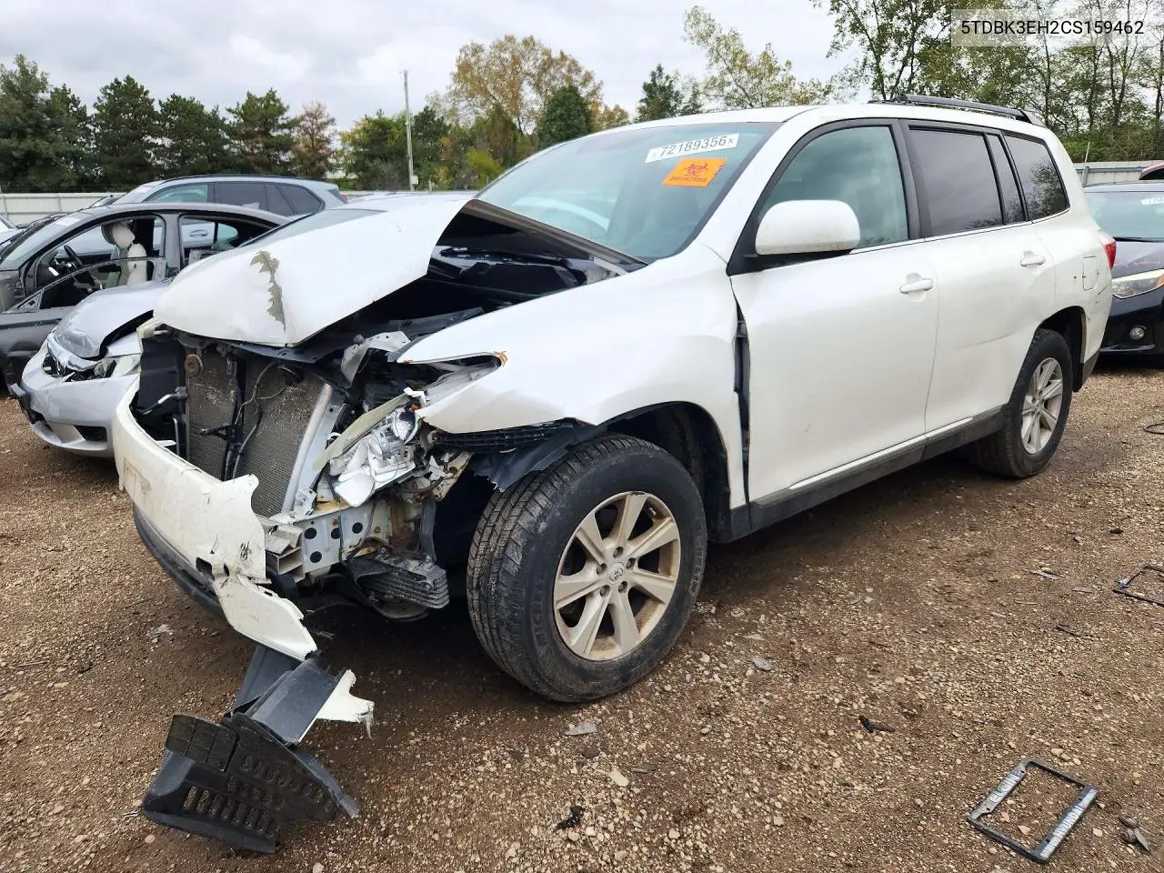 TOYOTA HIGHLANDER 2012, VIN 5TDBK3EH2CS159462