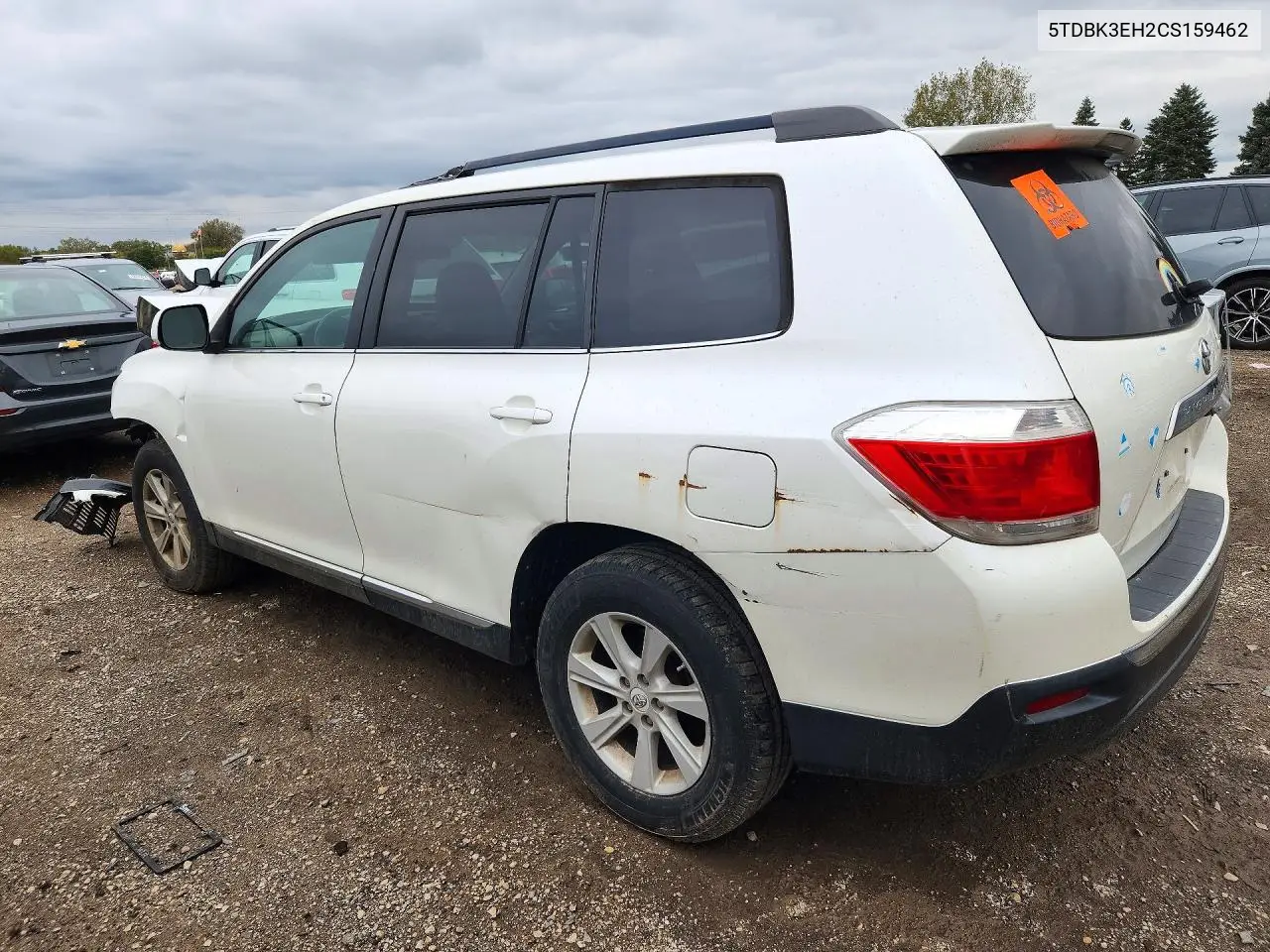 2012 TOYOTA HIGHLANDER VIN 5TDBK3EH2CS159462 — фото 2