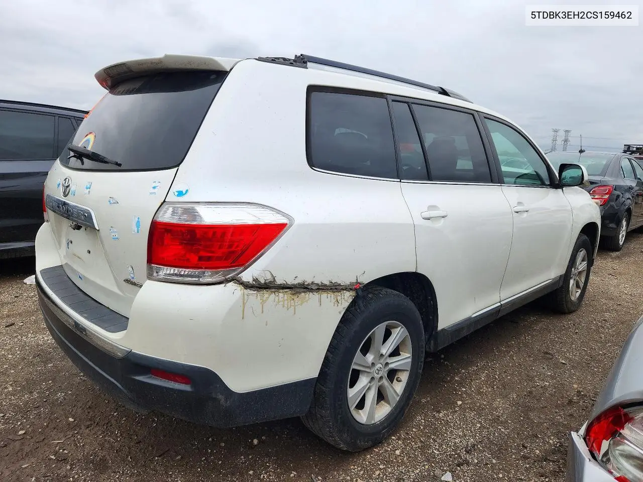 2012 TOYOTA HIGHLANDER VIN 5TDBK3EH2CS159462 — фото 3